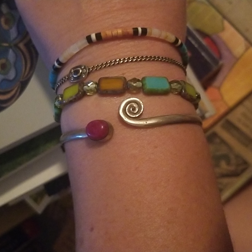Spiral & Stone Cuff bracelet (Only)